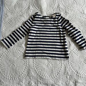 Kate Spade Striped Long-sleeve Top Bow Detailing